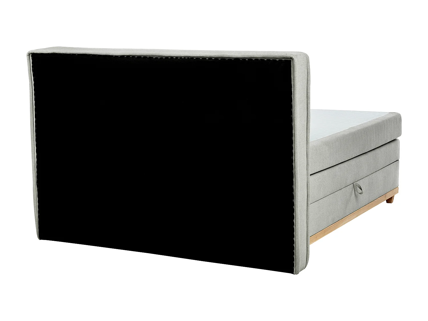Cama continental con almacenaje Tela DYNASTY 160 x 200 cm Gris claro