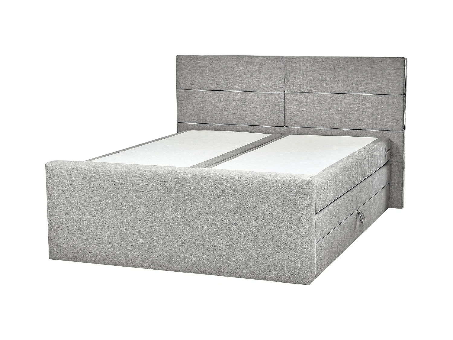 Cama continental con almacenaje Tela ARISTOCRAT 180 x 200 cm Gris claro
