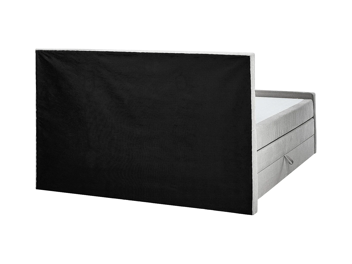 Cama continental con almacenaje Tela ARISTOCRAT 180 x 200 cm Gris claro