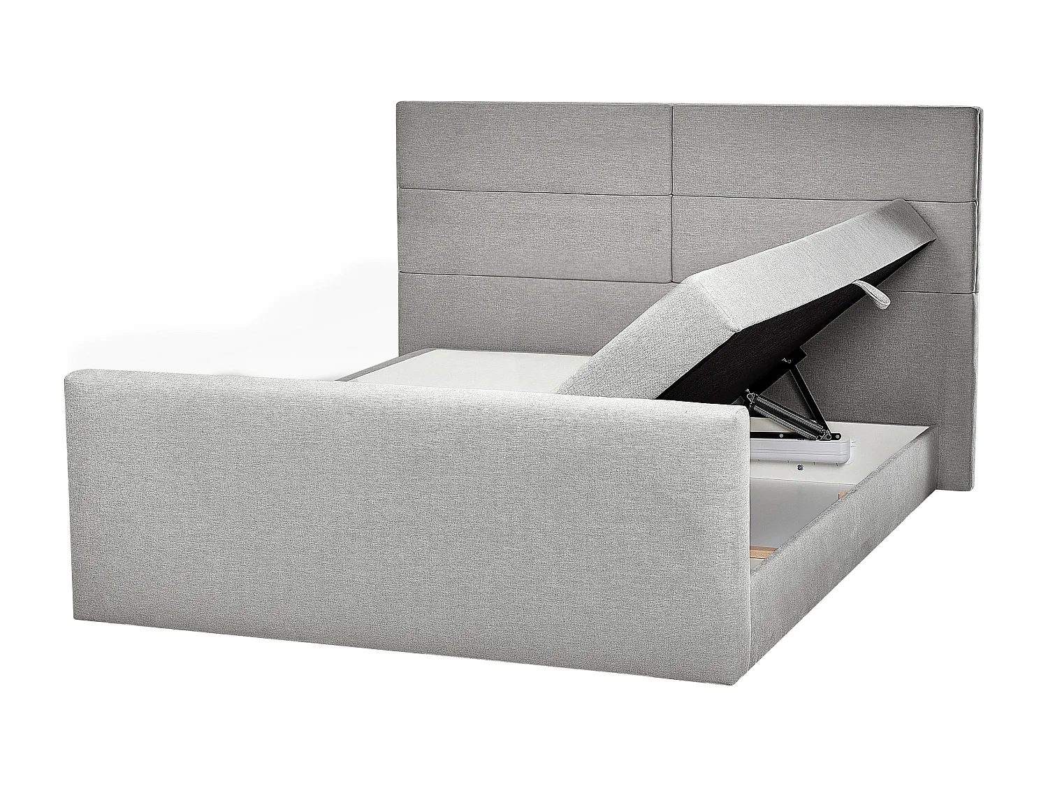 Boxspring met opbergruimte Stof ARISTOCRAT 180 x 200 cm Lichtgrijs