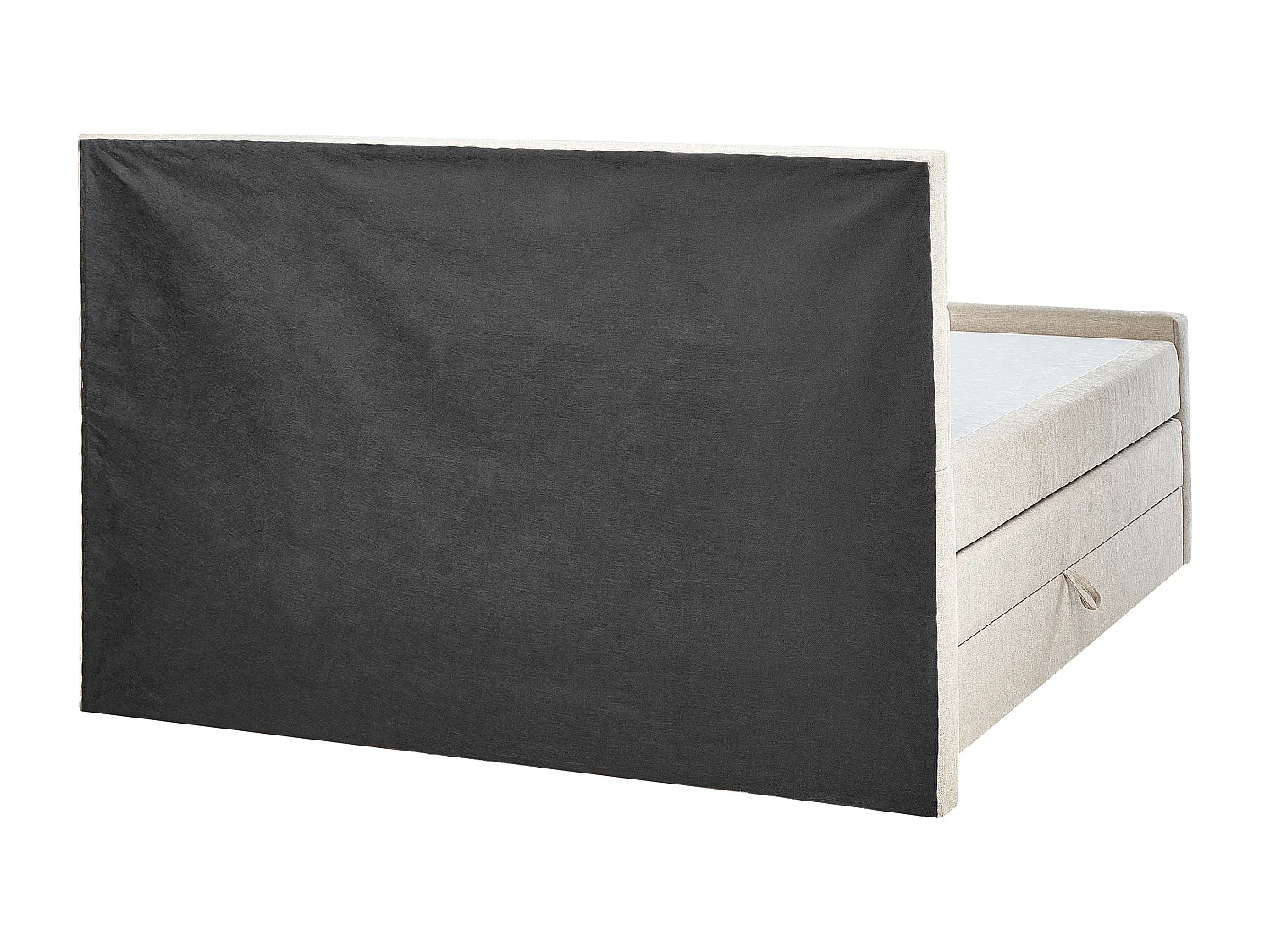 Lit boxspring avec rangement Tissu ARISTOCRAT 160 x 200 cm Beige clair