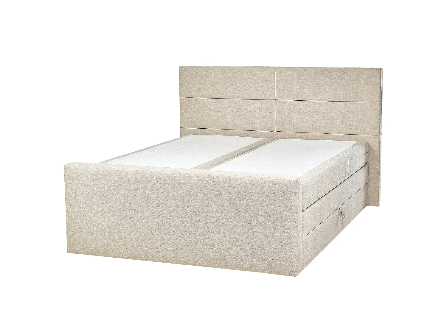Divan Bed with Storage ARISTOCRAT Fabric Light Beige 160 x 200 cm (EU King Size)