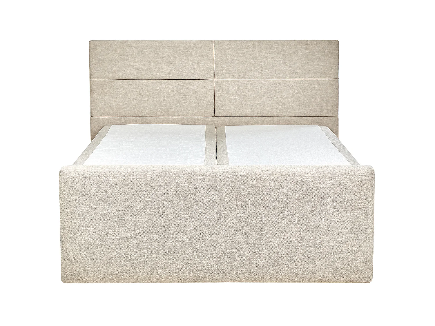 Divan Bed with Storage ARISTOCRAT Fabric Light Beige 160 x 200 cm (EU King Size)