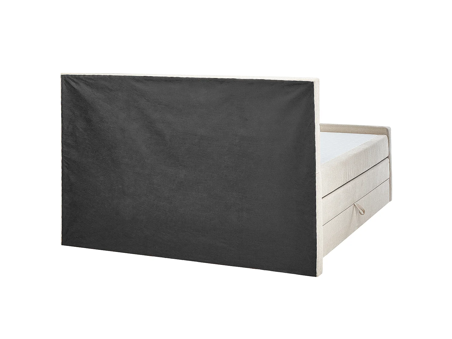 Divan Bed with Storage ARISTOCRAT Fabric Light Beige 160 x 200 cm (EU King Size)