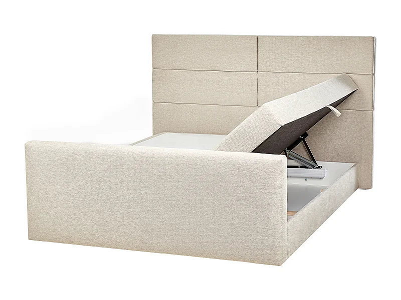 Divano letto con contenitore Tessuto ARISTOCRAT 160 x 200 cm Beige chiaro