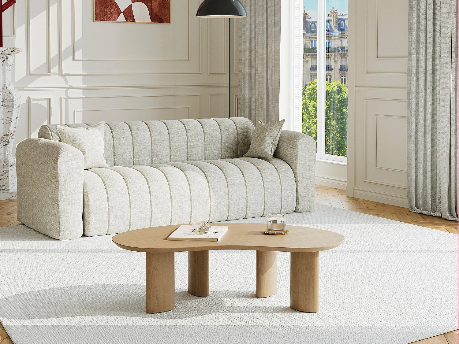 Sofabord med askefiner - Lys naturlig - CALYNOR