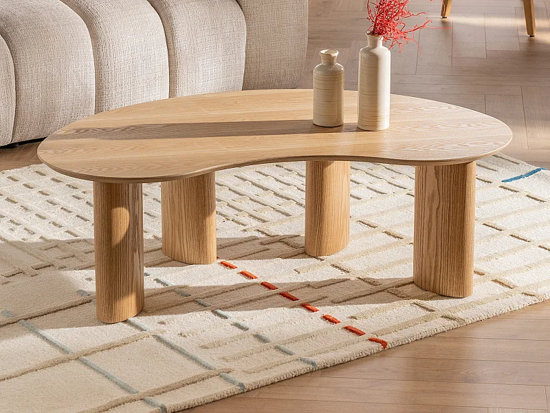 Table basse placage frêne - Naturel clair - CALYNOR