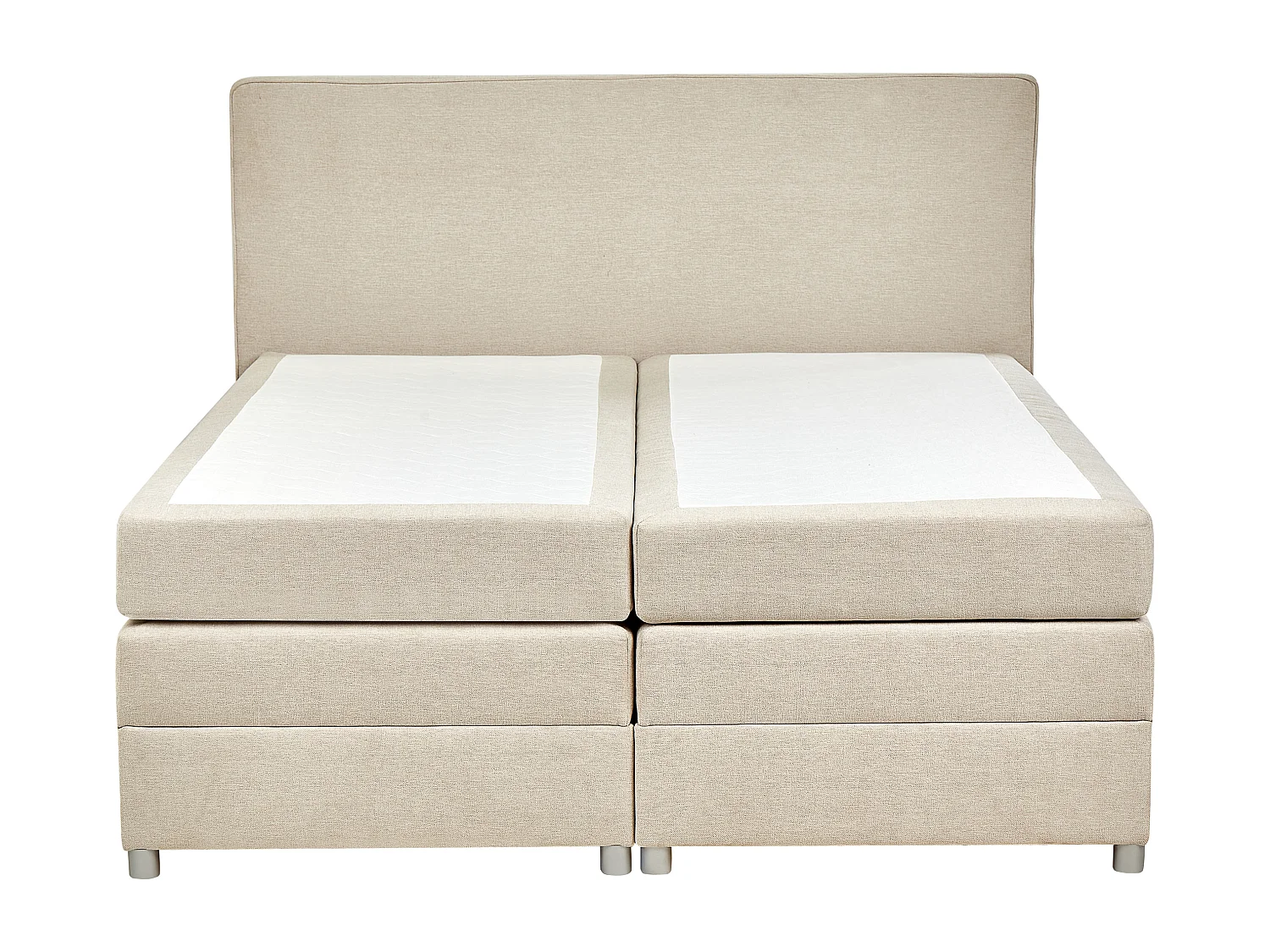 Lit boxspring avec rangement Tissu MINISTER 180 x 200 cm Beige clair