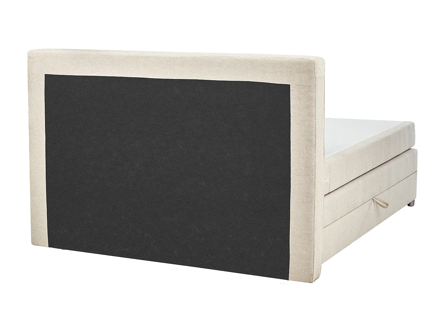 Lit boxspring avec rangement Tissu MINISTER 180 x 200 cm Beige clair