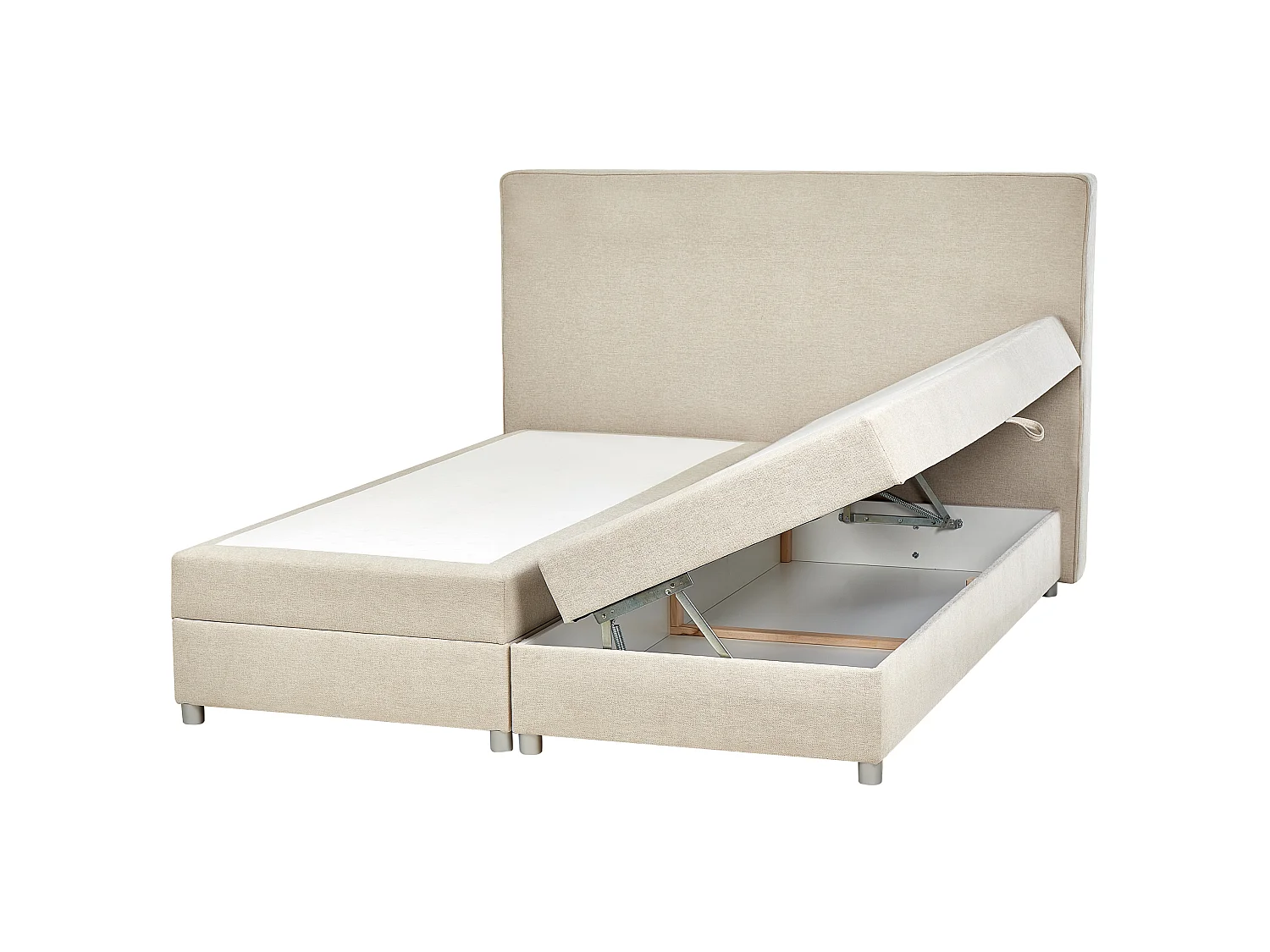 Divano letto con contenitore Tessuto MINISTER 160 x 200 cm Beige chiaro