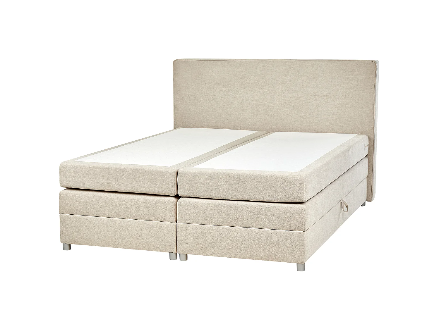 Divano letto con contenitore Tessuto MINISTER 160 x 200 cm Beige chiaro
