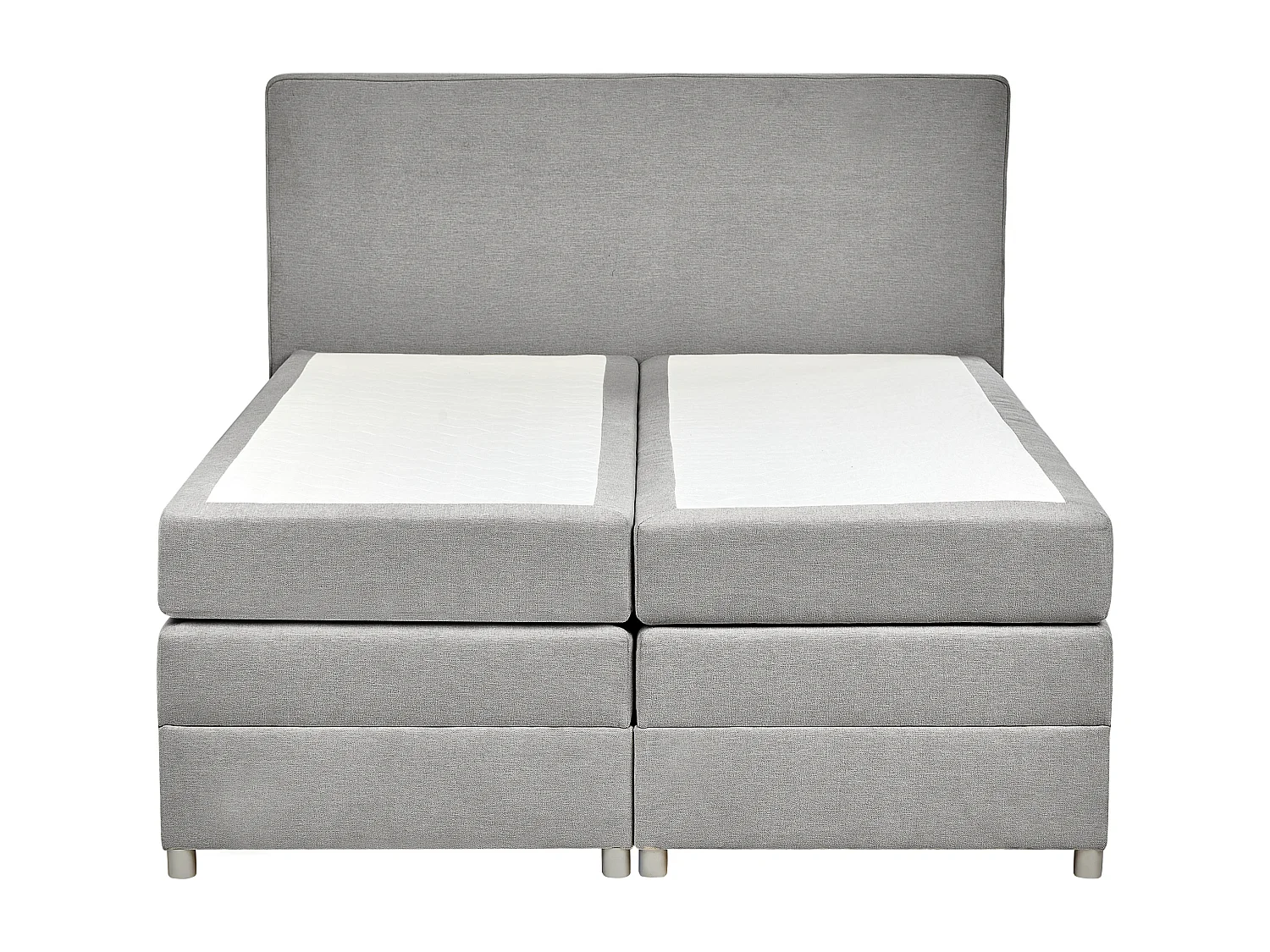 Lit boxspring avec rangement Tissu MINISTER 160 x 200 cm Gris clair