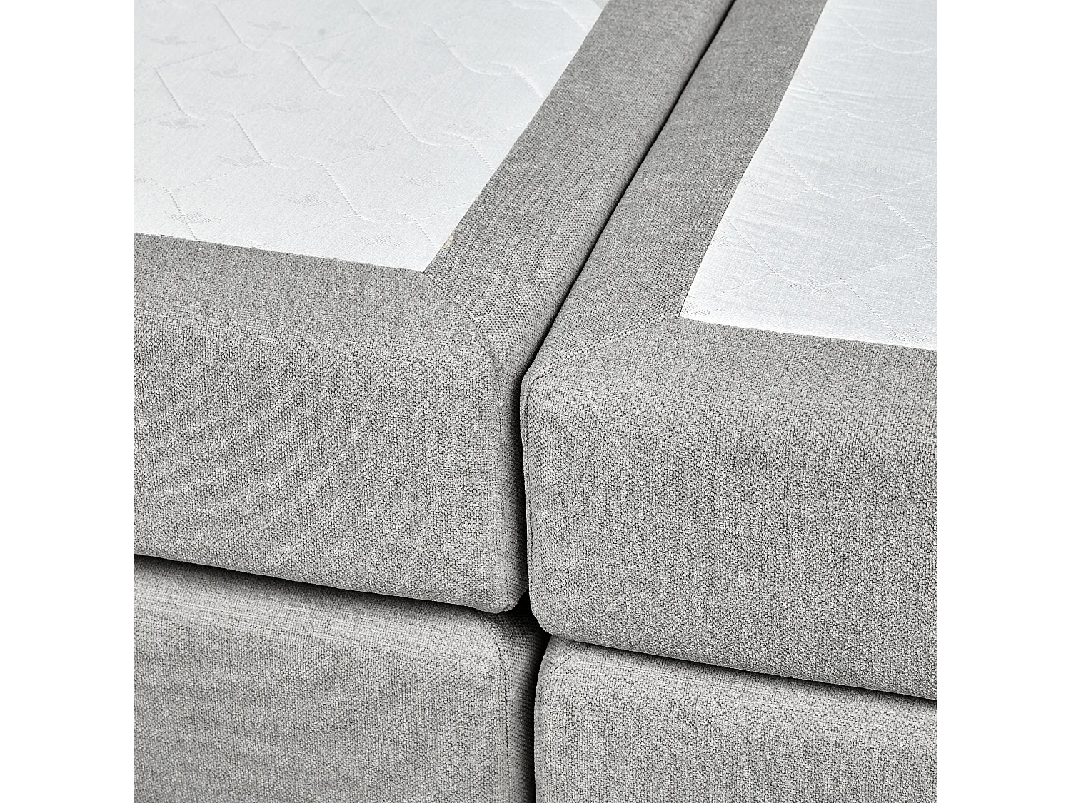 Lit boxspring avec rangement Tissu MINISTER 160 x 200 cm Gris clair