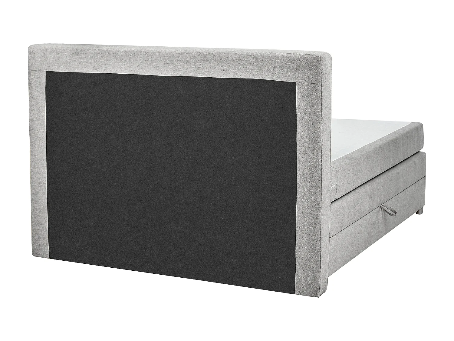 Lit boxspring avec rangement Tissu MINISTER 160 x 200 cm Gris clair