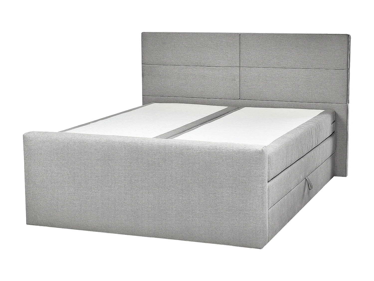Lit boxspring avec rangement Tissu ARISTOCRAT 160 x 200 cm Gris clair