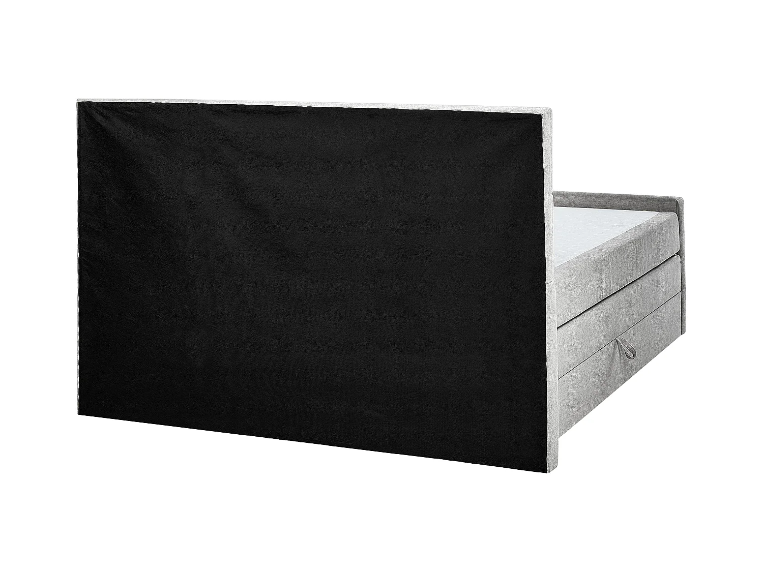 Lit boxspring avec rangement Tissu ARISTOCRAT 160 x 200 cm Gris clair