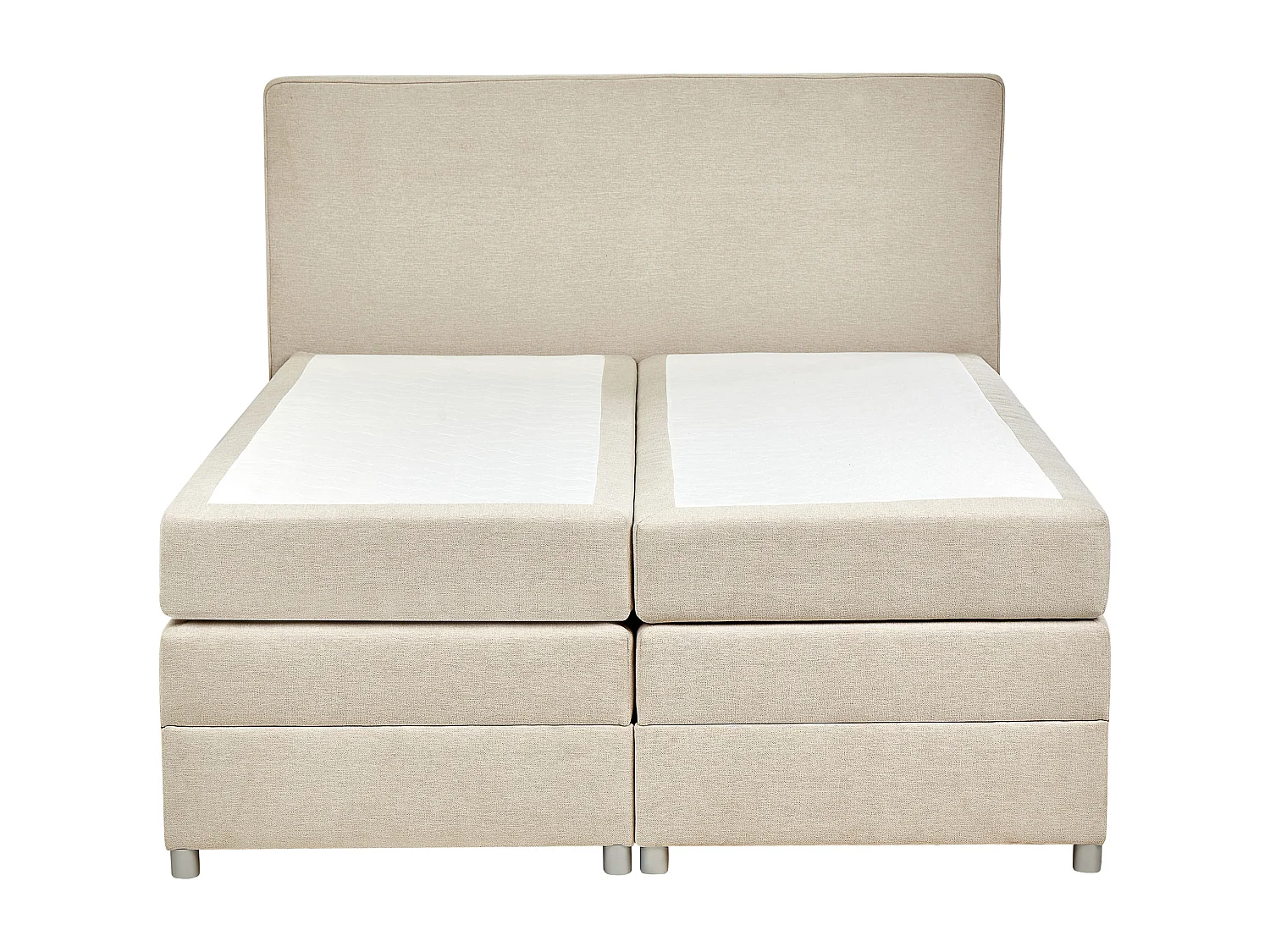 Boxspring met opbergruimte Stof MINISTER 160 x 200 cm Lichtbeige