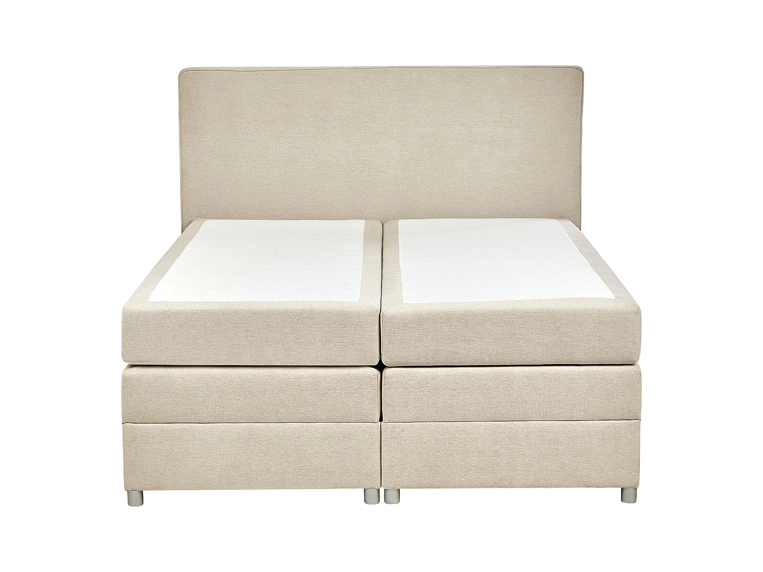 Lit boxspring avec rangement Tissu MINISTER 160 x 200 cm Beige clair
