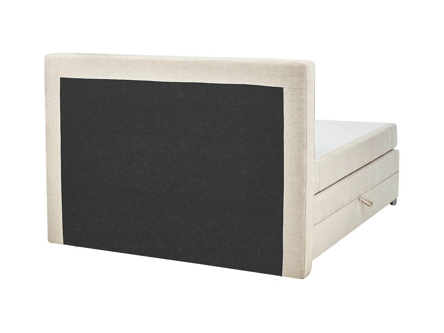 Lit boxspring avec rangement Tissu MINISTER 160 x 200 cm Beige clair