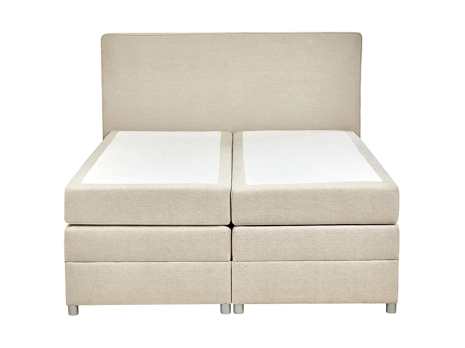 Divan Bed with Storage MINISTER Fabric Light Beige 160 x 200 cm (EU King Size)
