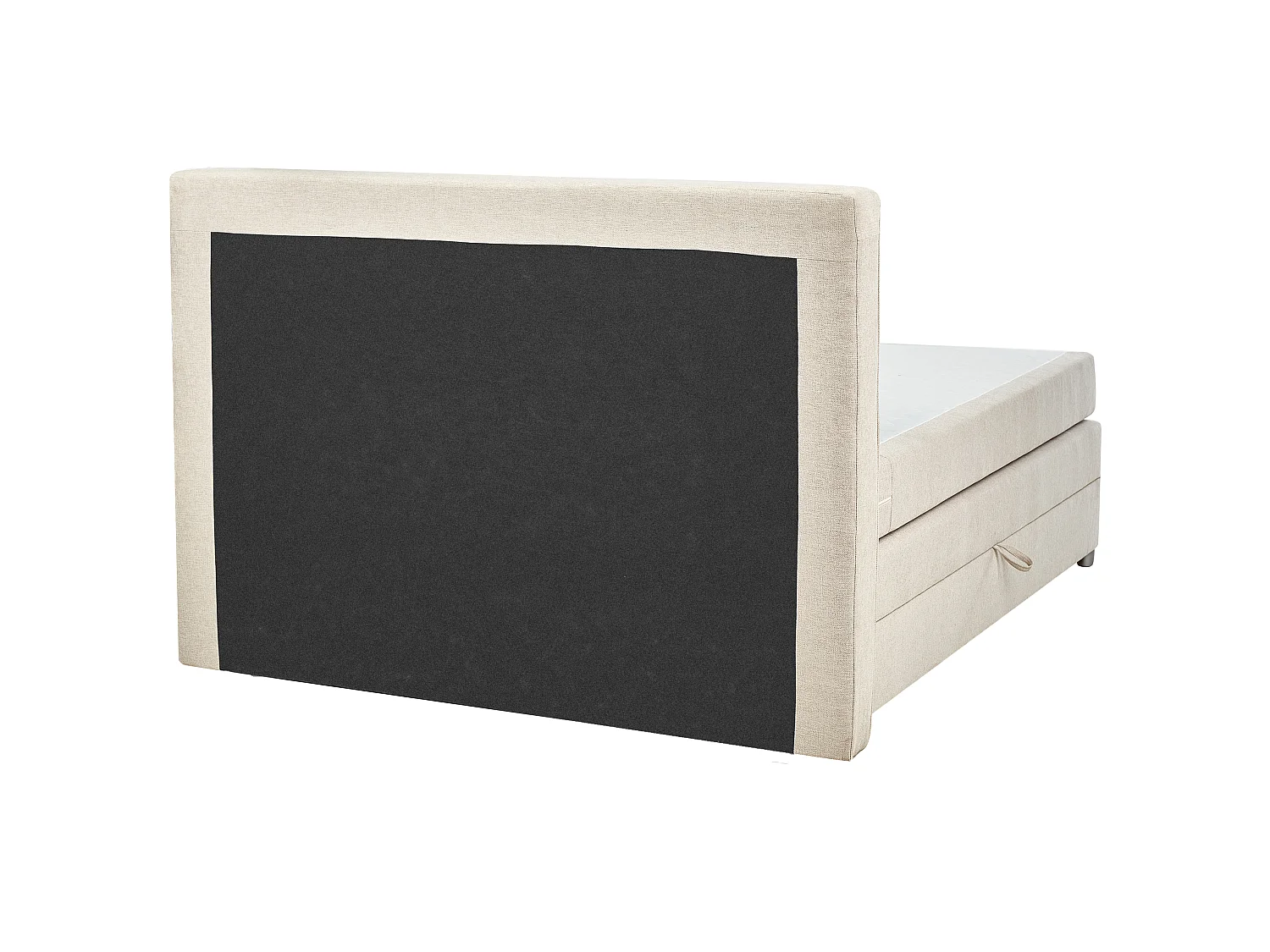 Divan Bed with Storage MINISTER Fabric Light Beige 160 x 200 cm (EU King Size)