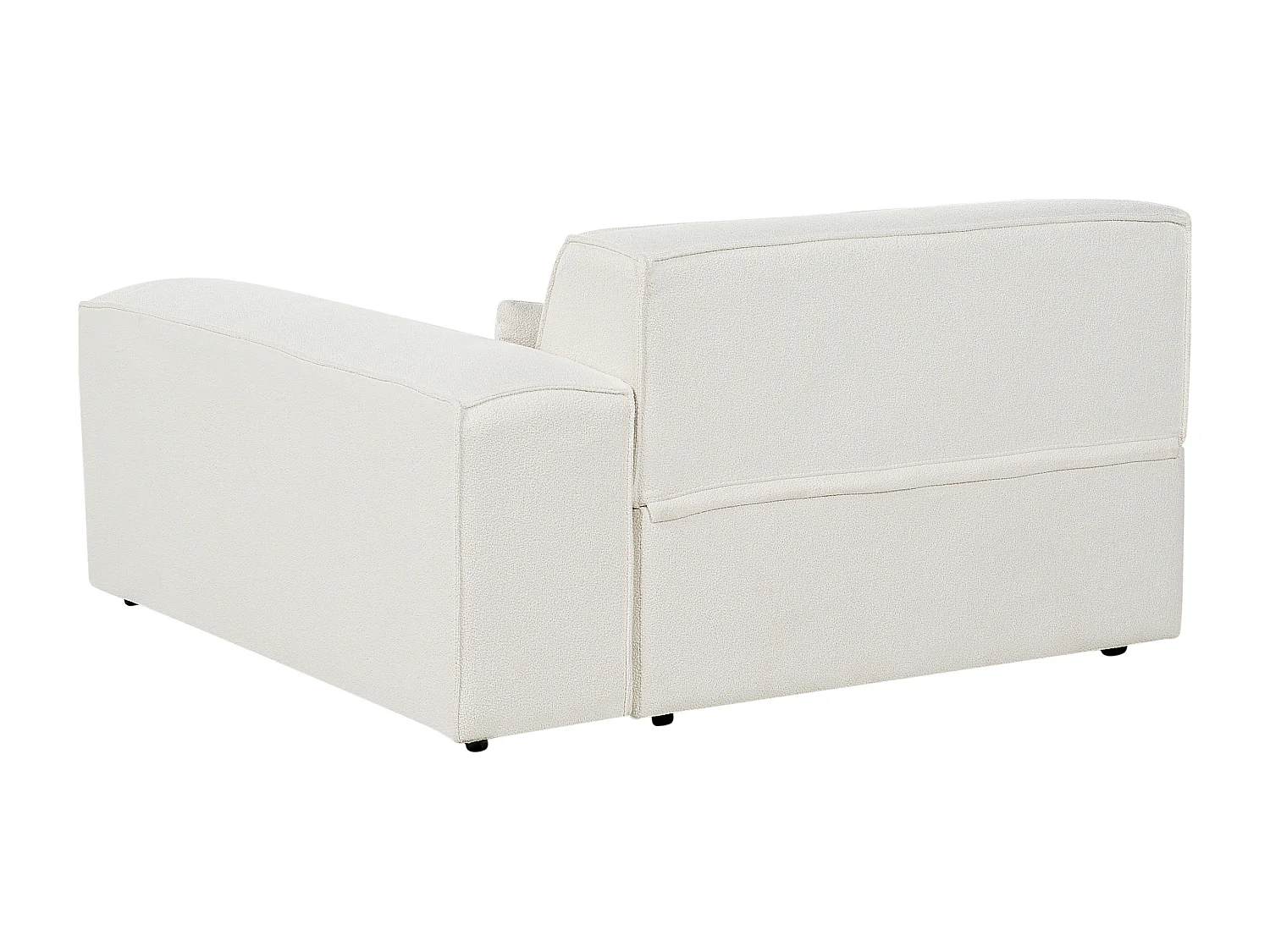 Modul Chaiselongue Bouclé weiß mit Armlehne links Dekokissen Skandi Hellnar