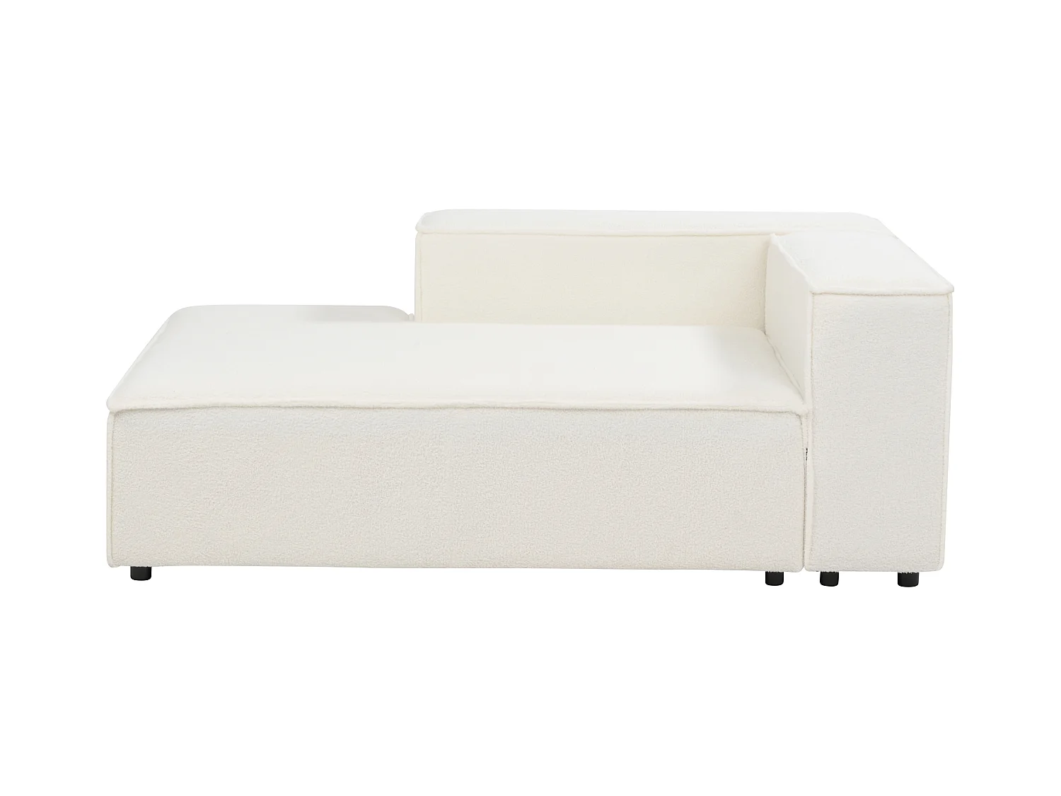 Chaise longue côté droit ARDAL Bouclé Blanc cassé