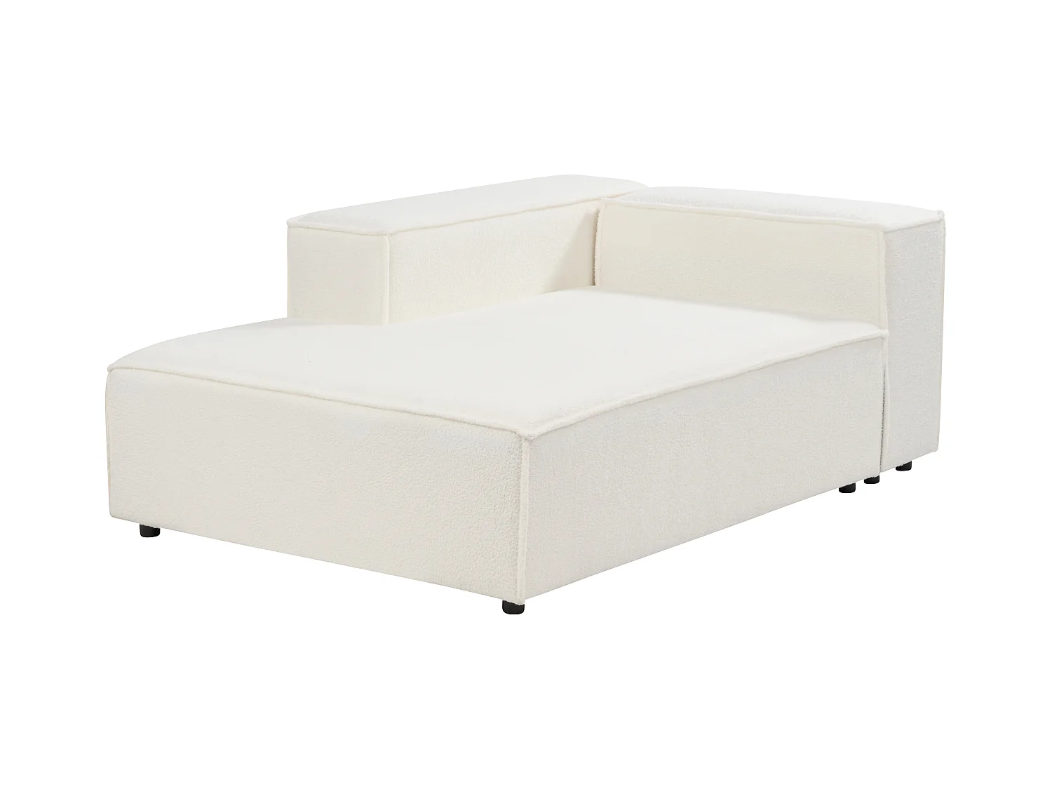 Chaise longue côté droit ARDAL Bouclé Blanc cassé