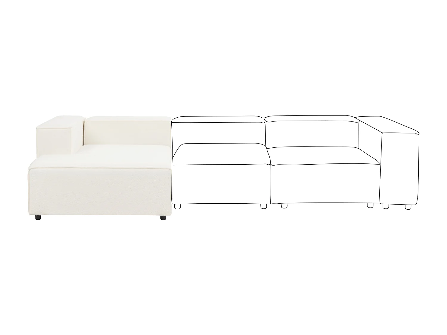 Chaise longue APRICA Bouclé Bianco