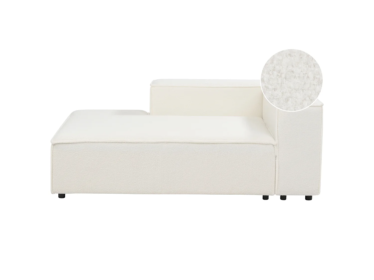 Chaise longue côté droit ARDAL Bouclé Blanc cassé