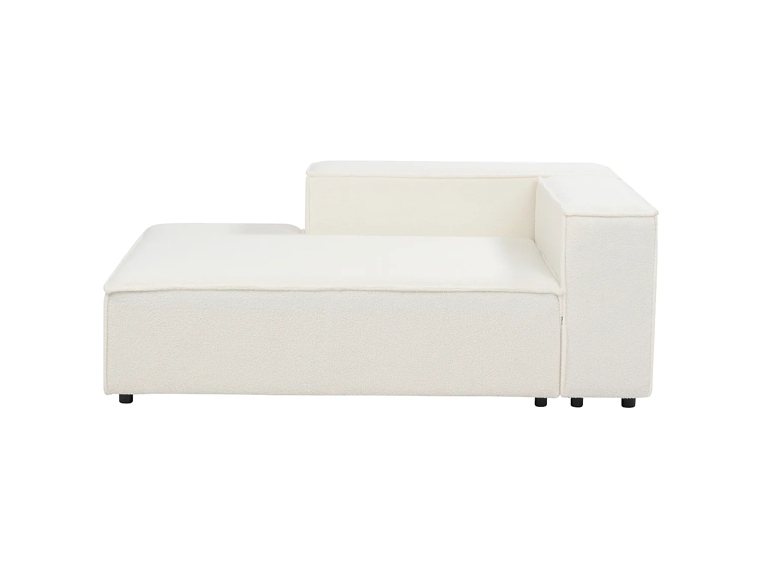 Chaise longue côté droit ARDAL Bouclé Blanc cassé