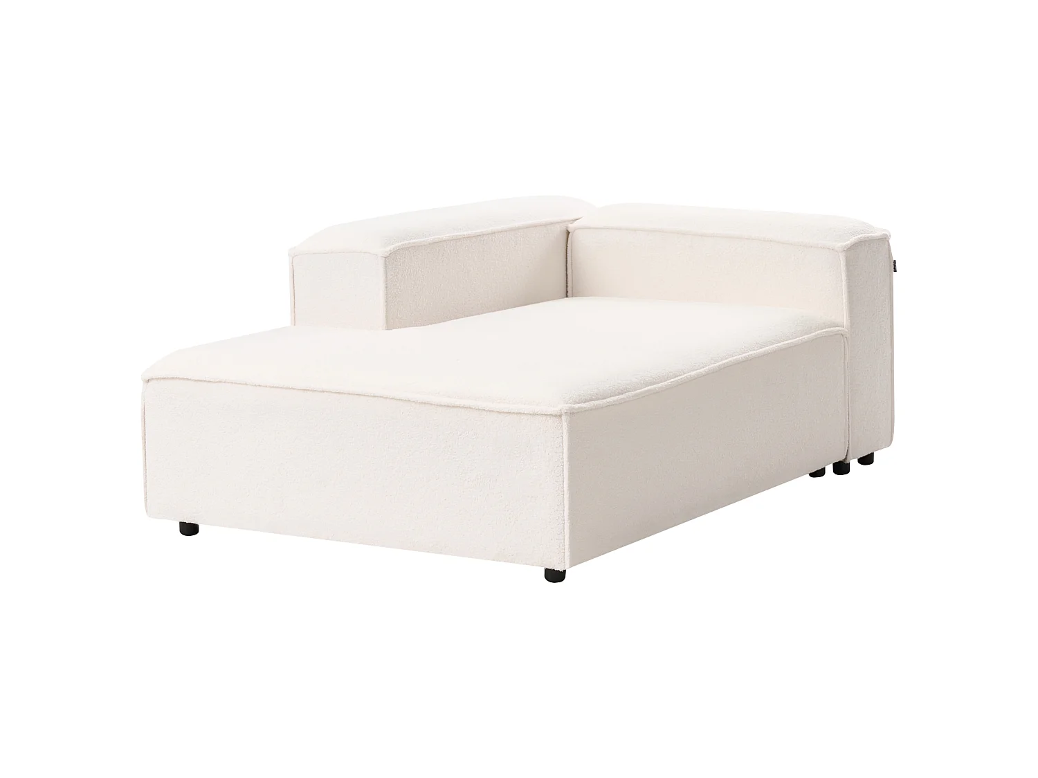 Chaise longue côté droit ARDAL Bouclé Blanc cassé