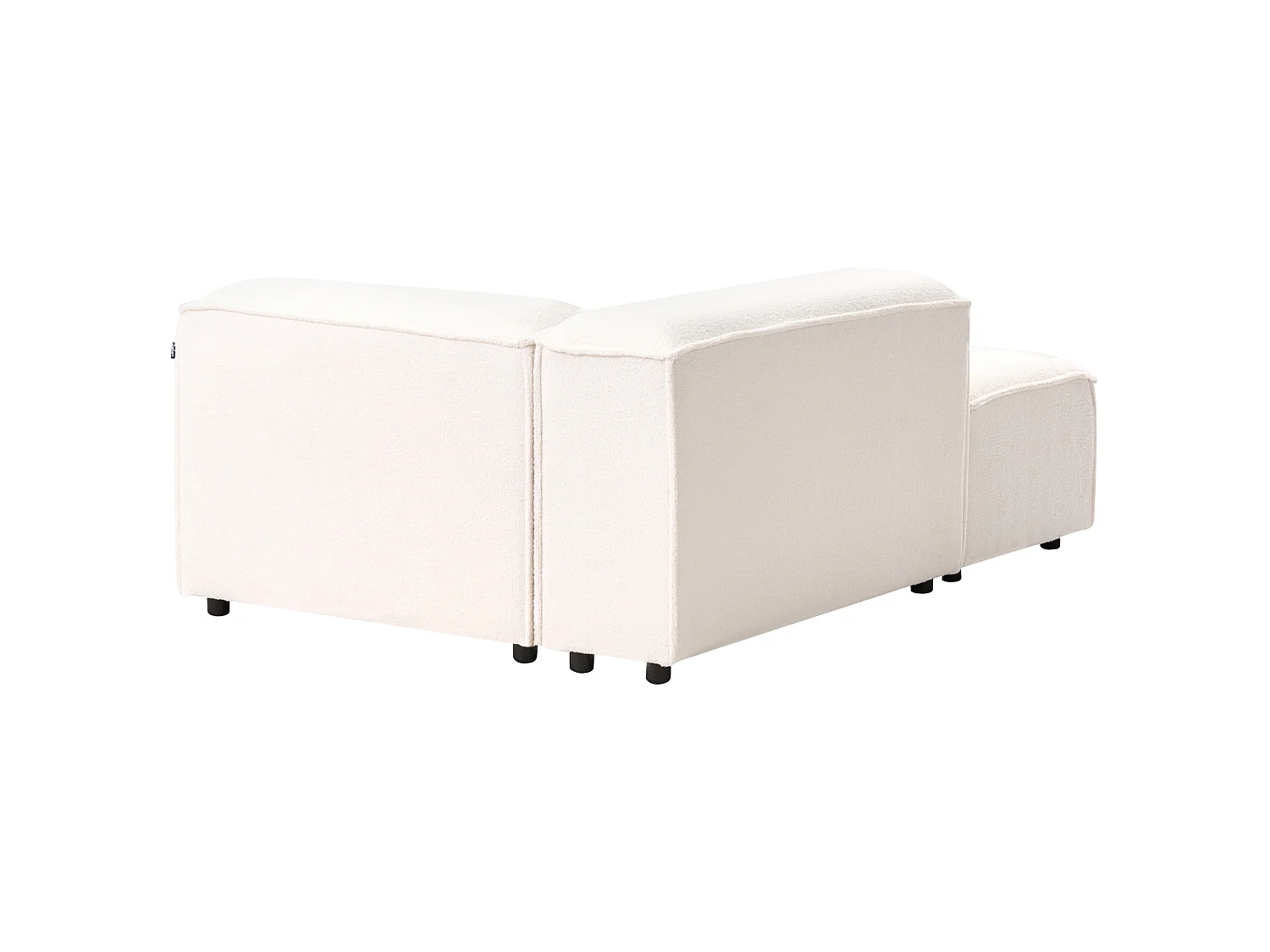 Chaise longue côté droit ARDAL Bouclé Blanc cassé