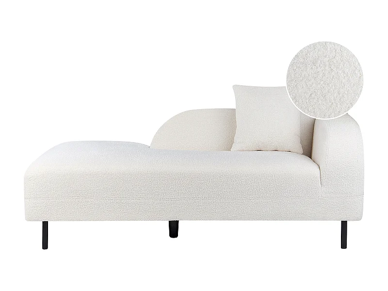 Chaise longue côté droit LE CRAU Bouclé Blanc cassé