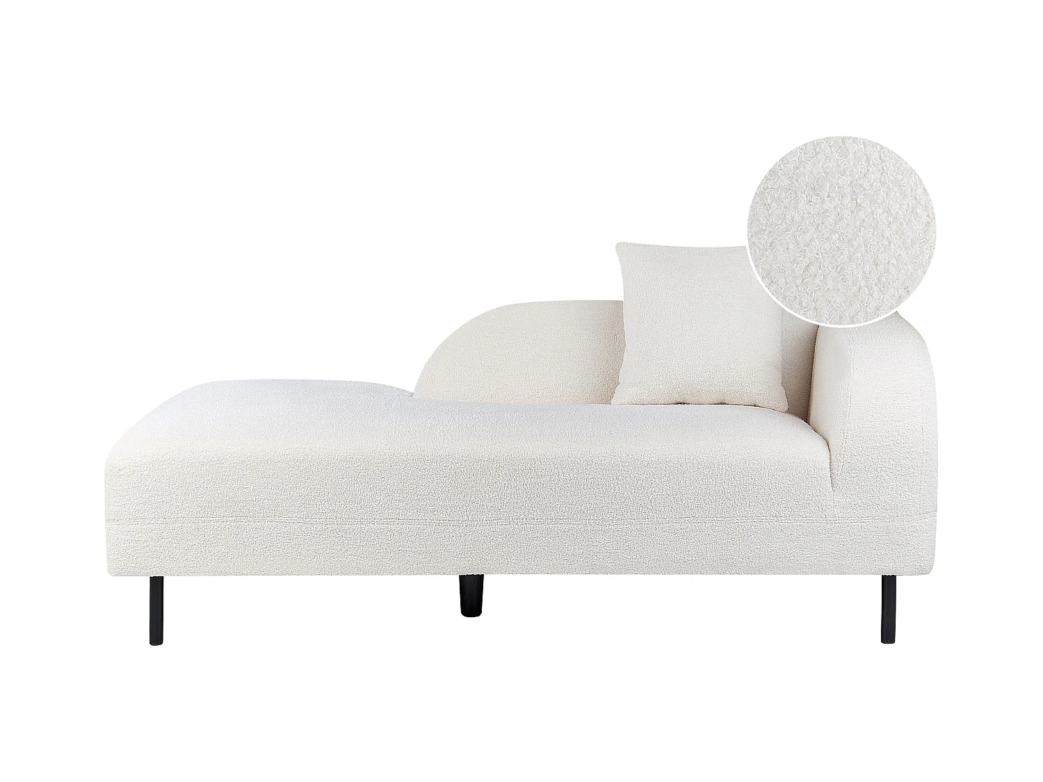 Chaise longue côté droit LE CRAU Bouclé Blanc cassé