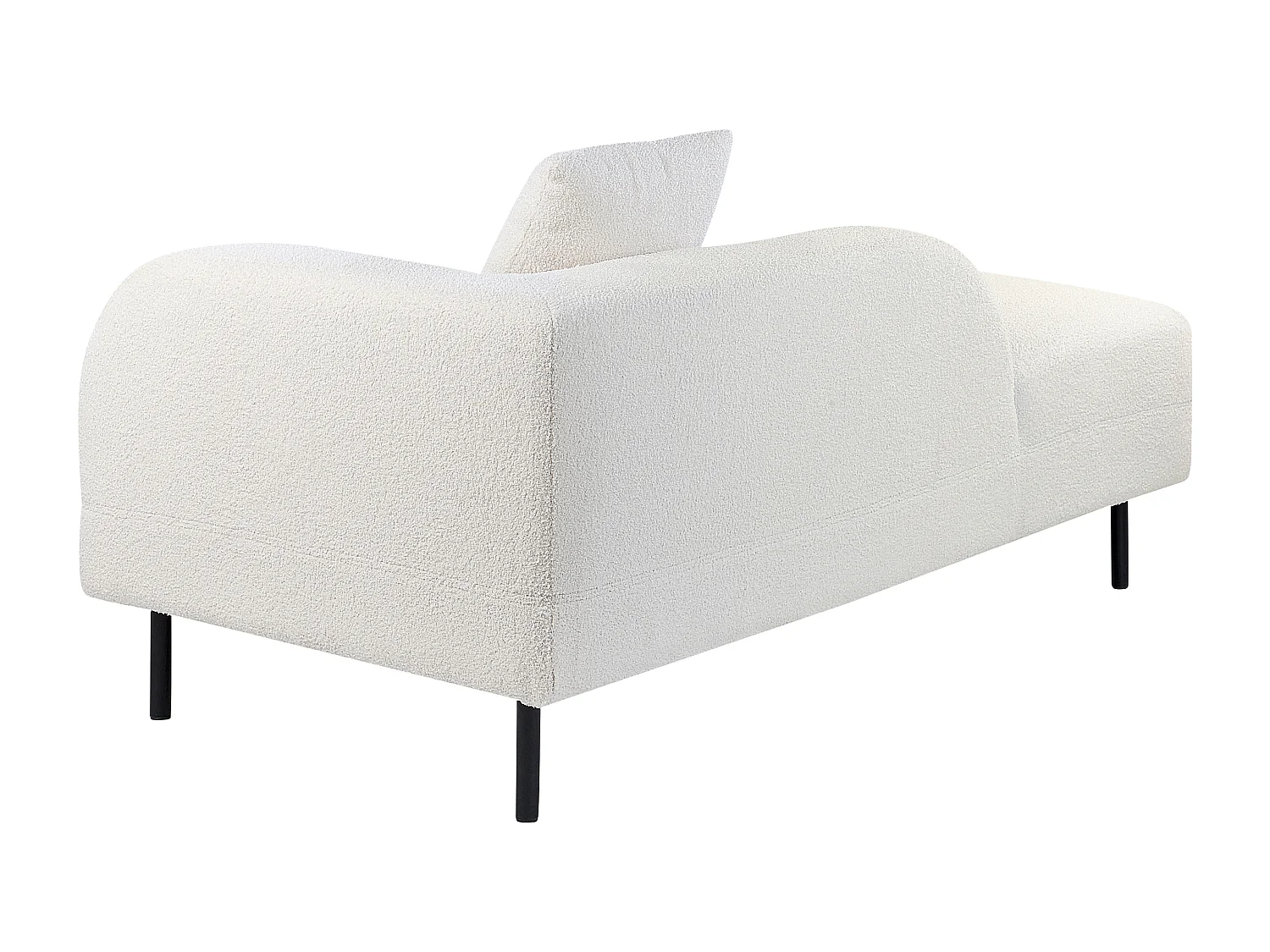Chaise longue côté droit LE CRAU Bouclé Blanc cassé