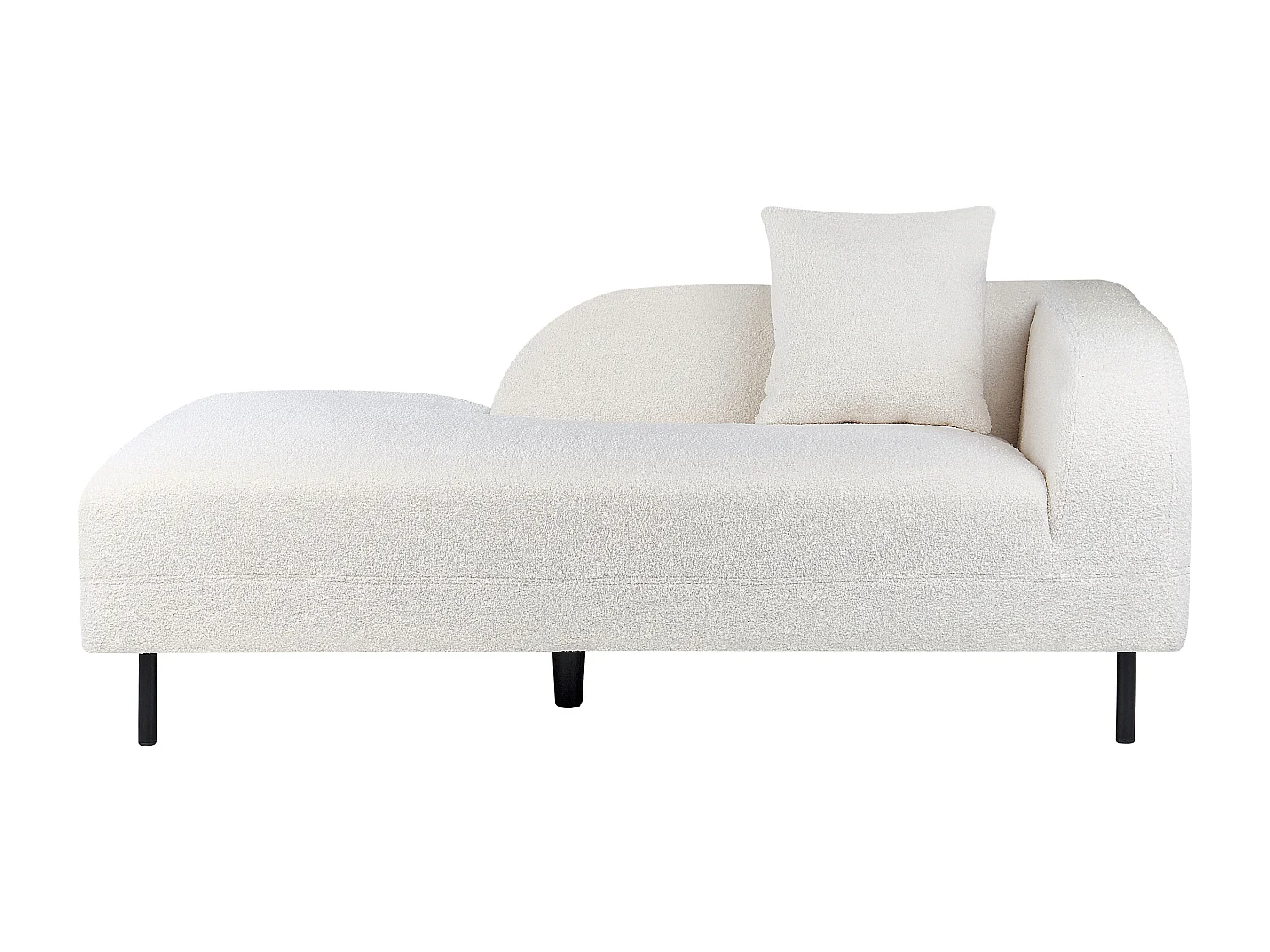 Chaise longue côté droit LE CRAU Bouclé Blanc cassé