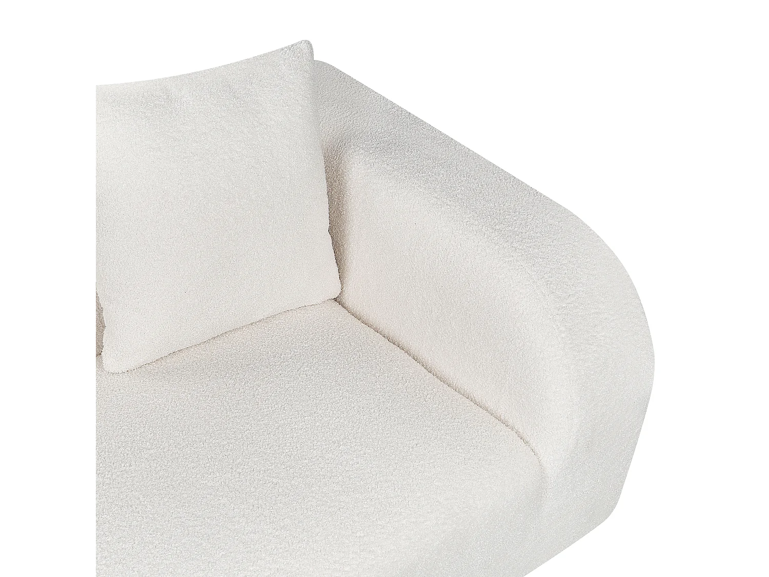 Chaise longue côté droit LE CRAU Bouclé Blanc cassé
