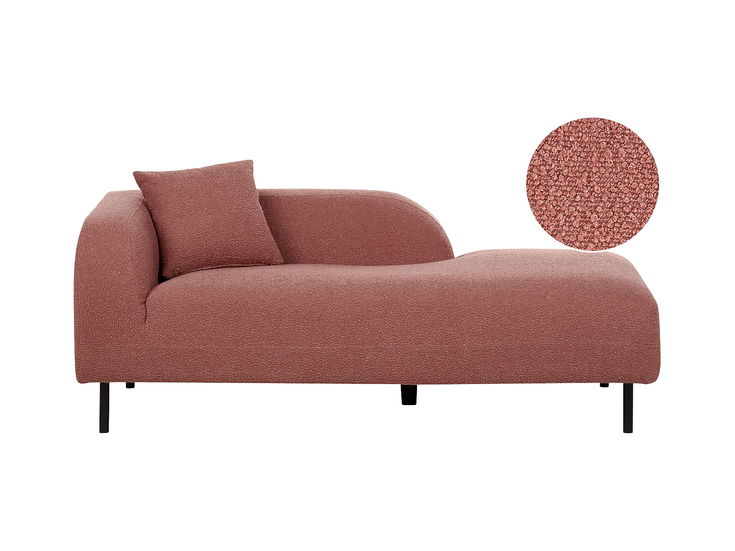 Chaise longue côté droite LE CRAU Bouclé Rose