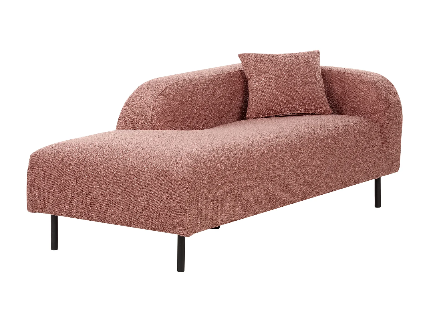 Linkszijdige chaise longue LE CRAU Bouclé Roze