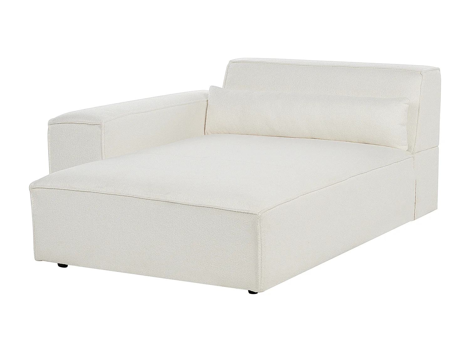 Chaise longue côté droit HELLNAR Bouclé Blanc cassé