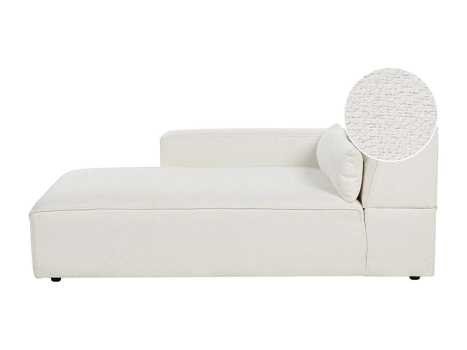 Chaise longue à direita HELLNAR Bouclé Branco creme