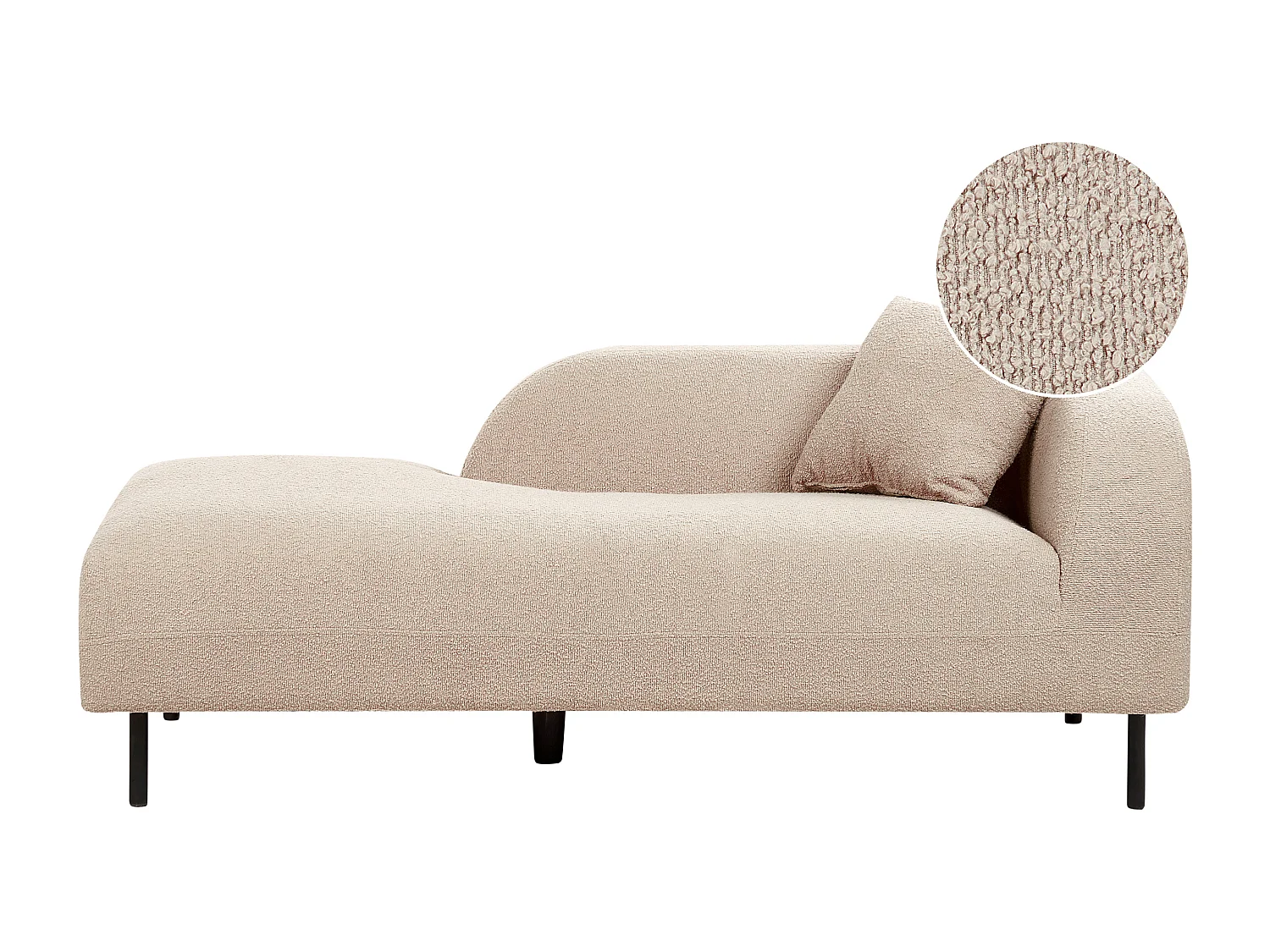 Rechtszijdige chaise longue LE CRAU Bouclé Taupe