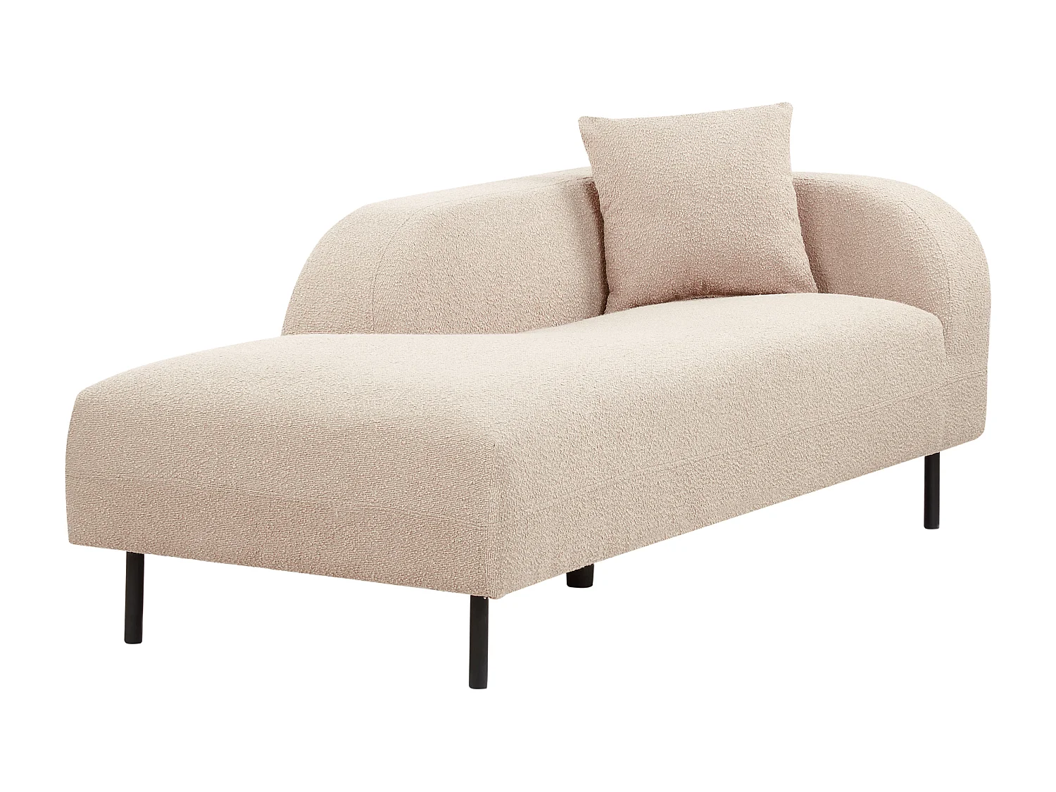 Rechtszijdige chaise longue LE CRAU Bouclé Taupe