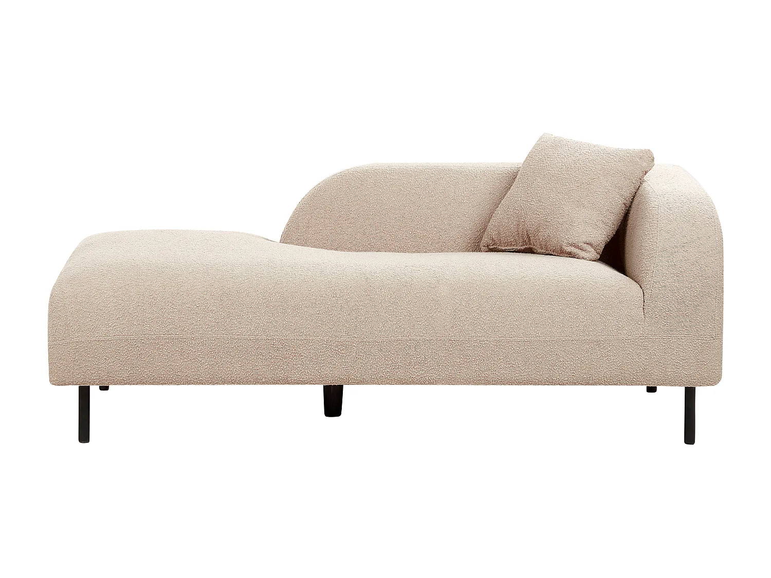 Rechtszijdige chaise longue LE CRAU Bouclé Taupe