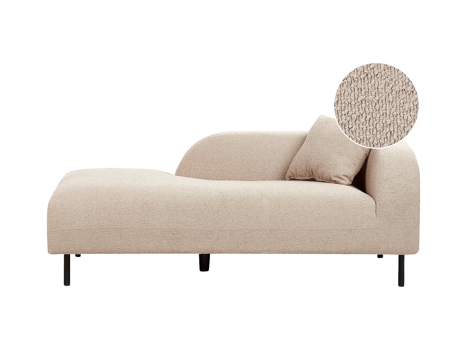 Chaise longue côté droit LE CRAU Bouclé Taupe