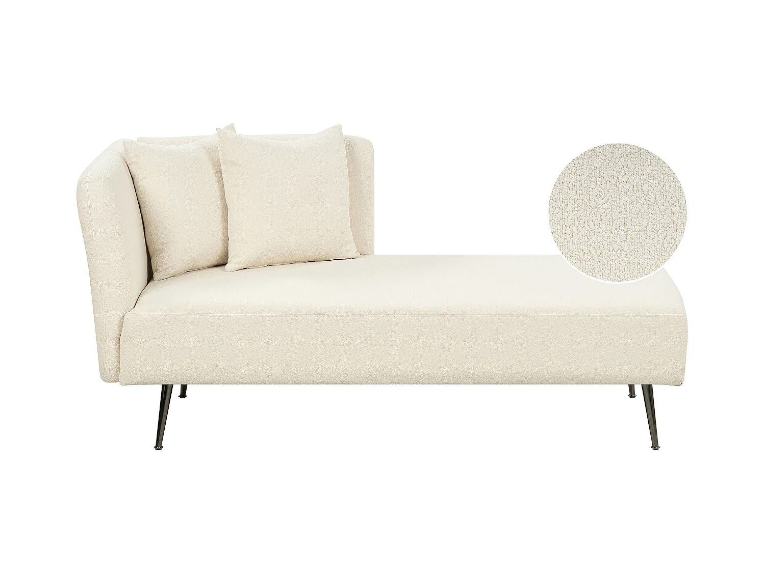 Chaise longue côté droite RIOM Bouclé Blanc cassé