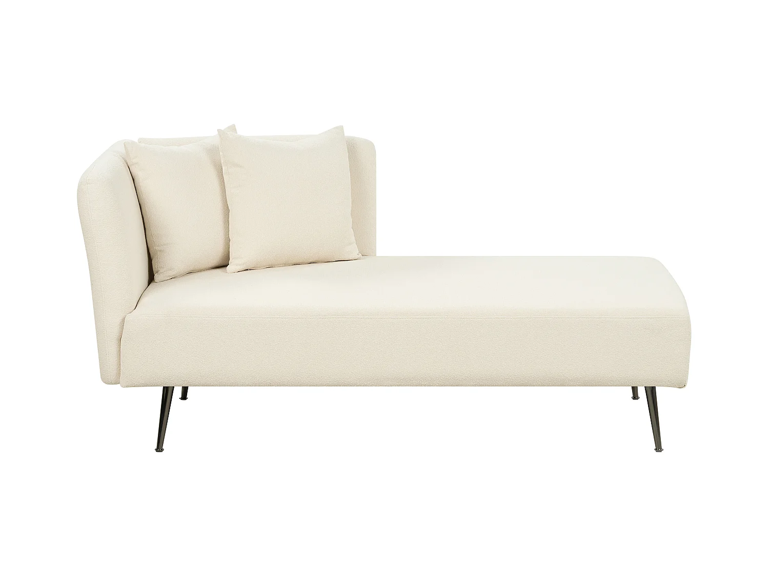 Chaise longue côté droite RIOM Bouclé Blanc cassé