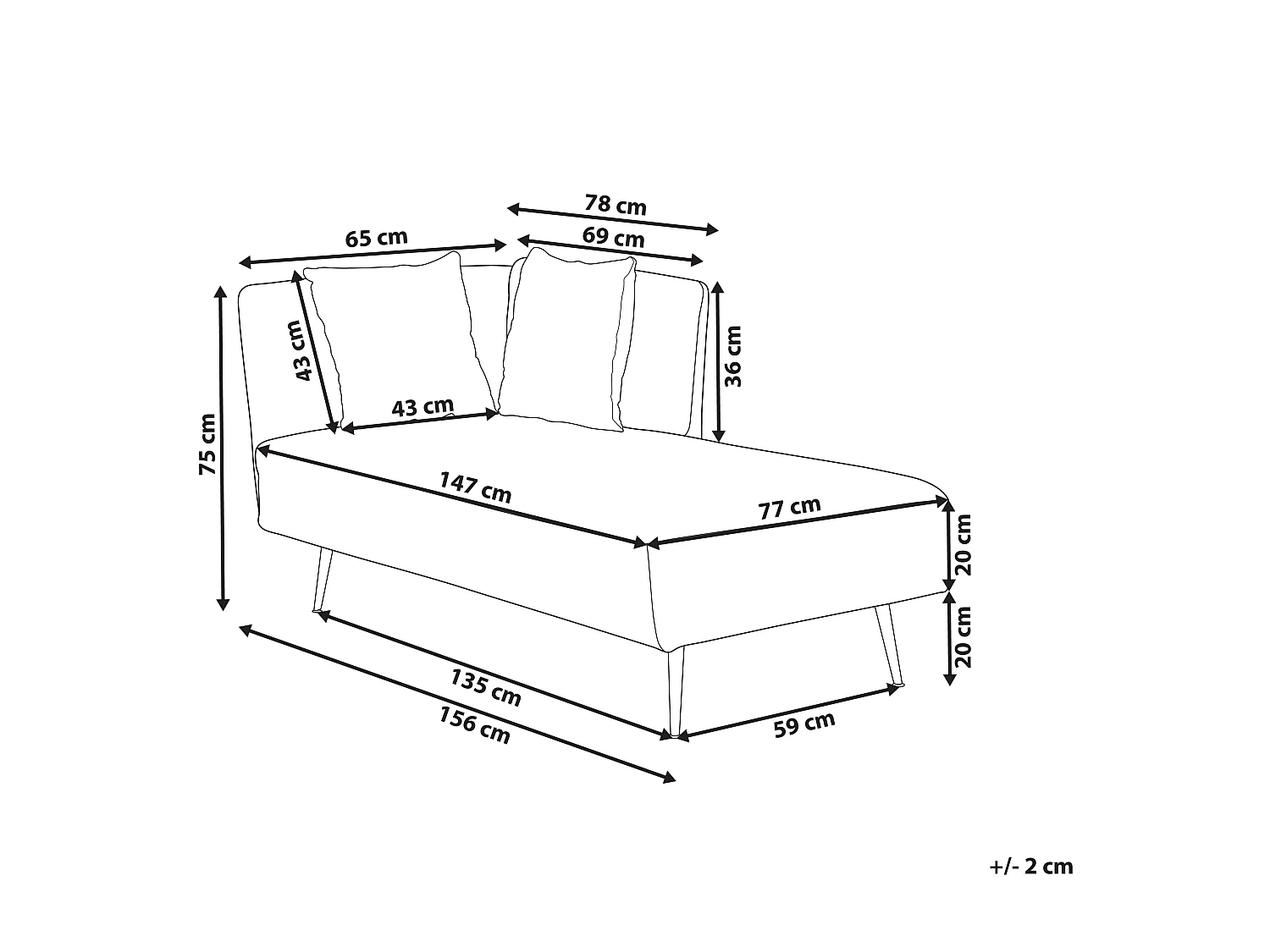 Chaise longue côté gauche RIOM Bouclé Blanc cassé