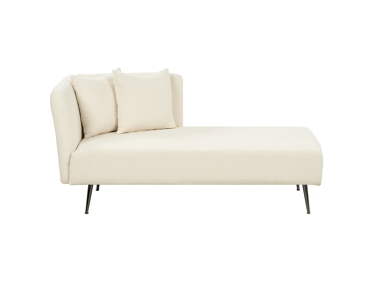 Chaise longue côté gauche RIOM Bouclé Blanc cassé